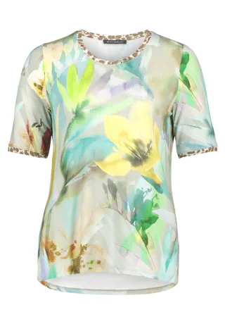 Betty Barclay - T-Shirt mit floralem Allover-Print grün - Gr. - 42