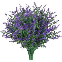 Kunstblumenstrauß 4 künstliche Lavendel-Kunstblumensträuße, Lavendel-Kunstblumen, Minicloss, geeignet für Hochzeiten, Garten, Outdoor- und Wohnungsdekoration