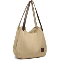 KONO Schultertasche Vintage Handtasche Damen Canvas Schultertasche