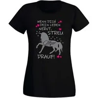 G-graphics T-Shirt Wenn Dich dein Leben nervt, streu Glitzer drauf! Slim-fit- Damen T-Shirt mit Statement / Spruch als Frontprint
