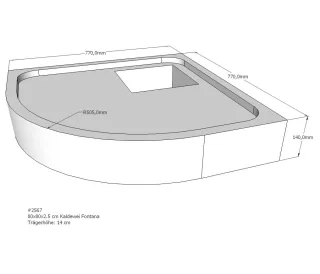 Neuesbad Wannenträger für Kaldewei Fontana 80x80x2,5 Viertelkreis SD24006
