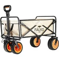 Genius Bollerwagen Falko Go Elektrischer Bollerwagen faltbar (breite Reifen auf allen Untergründen, Handwagen mit Motor, Gartenwagen Strandwagen für Ausflug Camping, 1- tlg), elektrisch nutzbar, zusammenklappbar