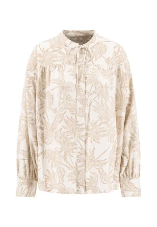 FYNCH-HATTON - BLOUSE VOLUME LINEN MIX PALMS milk - Gr. - 44