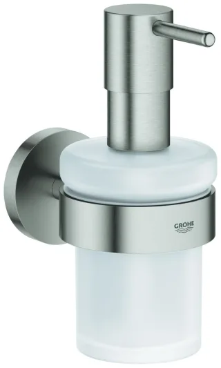GROHE Seifenspender mit Halter Essentials 40448 supersteel, 40448DC1 40448DC1