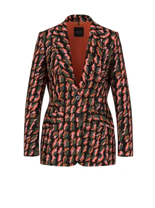 Marc Cain Collections - Taillierter Scubajersey-Blazer tigerlily - Gr. - 46