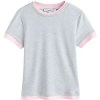 Next T-Shirt Gepunktetes Kurzarm-T-Shirt in Lagenoptik (1-tlg)