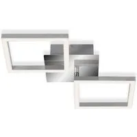 Briloner Leuchten LED Deckenleuchte 3207018 FRAME, LED fest integriert, Warmweiß, Deckenlampe, 47x22,6x7,3cm, Chrom-Alu, 5,5W, Wohnzimmer, Schlafzimmer