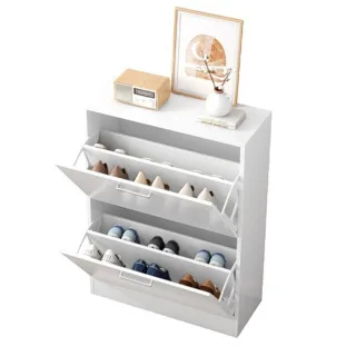 Schuhschrank,, Weiß, Holzwerkstoff, 60x80x24 cm, Garderobe, Schuhaufbewahrung, Schuhkipper