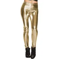 Boland Kostüm Metallic Leggings für Damen, Gold