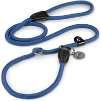 lionto Moxonleine mit Zugbegrenzung & Stopper 120 cm, Nylon, Lederimitat (1-tlg), Retrieverleine, sicher, stylisch & vegan