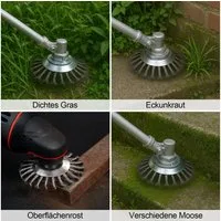 Youyijia Drahtbürste Effektive Wildkrautbürste 23,5 cm – Unkrautbürste für Motorsense