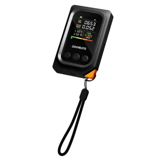 DOCREATE CD52 5-in-1 Portable Air Quality Monitor Real Time CO2 Formaldehyde TVOC Temperature Humidity Detector with Aud