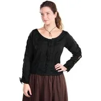 Metamorph Kostüm Bauersfrau Schnürbluse schwarz, Hochwertige und authentische Mittelalterkleidung zu unschlagbar günst