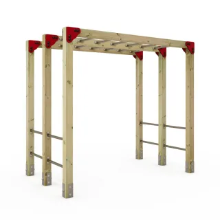 Parkour PRO Fit Grip Klettergerät für draußen - Hochwertiges Spielplatz Hindernis mit Edelstahl Hangelleitern - Fördert Kraft & Koordination - Wickey