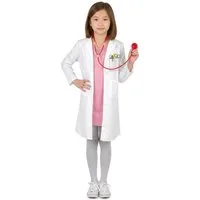 JADEO Kostüm Arzt-Kinderkostüm Chefärztin weiss-rosa