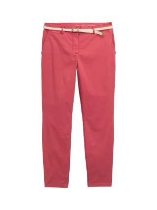 Tom Tailor - Slim Chino Hose mit Gürtel berry red - Gr. - 32