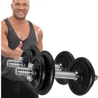 Miweba Sports Hantel-Set Profi Fitness Kurzhantel MKH110, (Hanteln, Hantelpaar, Hantelstange, Gewicht), Rutschfester Griff, Sternverschlüsse für sicheren Halt