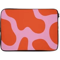 MuchoWow Laptop-Hülle Flecken - Rot - Rosa - Muster - Minimalistisch 13.3 Zoll, Laptopsleeve, weiches Innenfutter zum Schutz Kratzern, Laptoptasche