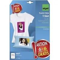 Sigel Fotopapier HOT DEAL T-Shirt Transfer Folien für helle Textilien, 6 T1156