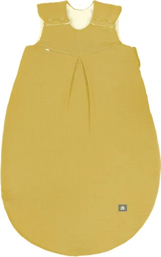 Odenwälder Musselin Schlafsack wattiert 70 cm mustard