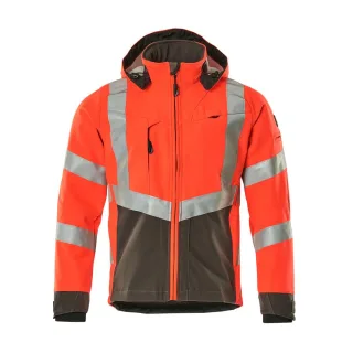 MASCOT Herren Blackpool Softshell Jacke SAFE SUPREME Hi-vis Rot / Dunkelanthrazit L - 15502-246-22218-L