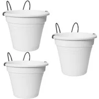 astor24 Blumentopf 3 x Hängetopf Kunststoff (Blumentopf Garten Balkon Blumen Topf Kräutertopf Geländertopf, 3 Hängetöpfe), wählbar