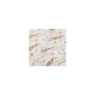 Baumwollstoff "Hase in Blumenwiese", bunt