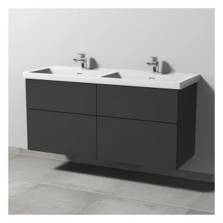 Sanipa 3way Waschtischunterbau zu Villeroy & Boch Subway 3.0 Waschtisch mit 4 Auszügen, Anthrazit-Ma SM85122