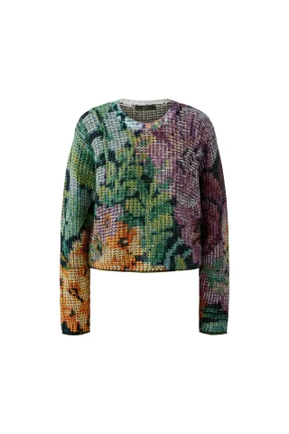 Oui - Pullover lilac yellow - Gr. - 34