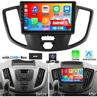 ESSGOO DAB+ Für Ford Transit 2015-2018 Android 15 GPS Navi CarPlay WIFI BT Autoradio (RDS, 4+64GB(optional), FM, AM, DAB+ (optional), GPS Navi Android Auto Bluetooth EQ USB WIFI IPS Touchscreen)
