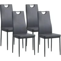 Albatros International Esszimmerstuhl Esszimmer Stühle 4 er Set SALERNO, Stuhl Stühle Esszimmerstühle, Küche (4er Set, Grau, Kunstleder Bezug), Küchenstuhl Küchenstühle Essstühle für den Esstisch Ess Stühle