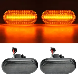 2x LED Seitenblinker Blinker in Schwarz Smoke SET für Renault Clio II Twingo I II III Espace II III Kangoo Laguna Megane Scenic