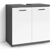 byLIVING Waschbeckenunterschrank Nebraska Breite 60 cm, mit Hochglanzlackierung und verchromten Metallgriffen