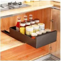 TUWENA Küchenorganizer-Set Ausziehbare Schublade Küche, Teleskopschublade Schrank Organizer, Ausziehbare Schublade (43 x 25/30/35 x 9 cm), Kein Bohren und Nageln