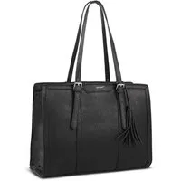 TAN.TOMI Handtasche Große Business Handtasche Damen Leder Schultertasche Arbeit Schule, Bürotasche Damen 15.6 Zoll Notebookt mit 3 Fächern für Büro Schule
