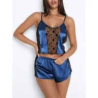 Elegant Love Shorty Satin Nachtwäsche-Set – Pyjama-Set, Schlafanzug (Set, 2 tlg., Camisole-Top + Shorts) Sinnliche Homewear