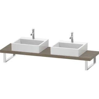 Duravit DuraStyle Konsole DS101C03535 für Aufsatzbecken, 2 Ausschnitte, Stärke 4.5 cm, Eiche terra