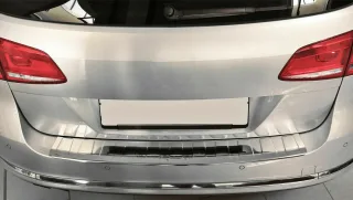 Edelstahl Ladekantenschutz Chrom Stoßstange Schutz Abdeckung mit Abkantung für VW Passat B7 Variant + Alltrack ab 2010-2014