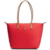 Tommy Hilfiger Tragetasche POPETTE TOTE, Damen Handtasche, Schultertasche mit kontrastfarbigen Henkeln