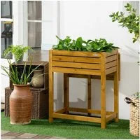 Outsunny Hochbeet Innenverkleidung aus Vlies (Gemüsebeet, 1 St., Blumenkasten), für Garten, Balkon, Braun