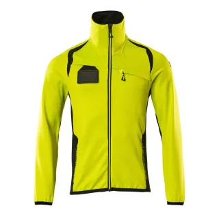MASCOT Herren Fleecepullover mit Reißverschluss ACCELERATE SAFE Hi-vis Gelb / Schwarz M - 19403-316-1709-M