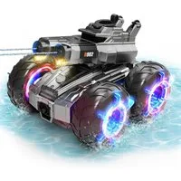 Vivitar RC-Auto Amphibisches Auto mit Wasserpistole 2in1 ferngesteuertes Auto & Boot (Stuntauto mit Wassersprühfunktion, robust, wiederaufladbar, 2,4-GHz-Fernbedienung, geländegängiges RC-Fahrzeug als Geschenk), wasserdicht, Offroad-Monstertruck für 