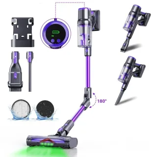 [EU Direct] Blossom DSV112 Cordless Vacuum Cleaner 600W 55KPa Suction 65 Min Runtime 1.5L Dustbin Touch Screen LED Floor