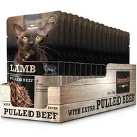 Leonardo Catfood Lamb with extra Pulled Beef - Lammpaté mit gezupftem Rindfleisch 16x70g, Nassfutter für: Katzen