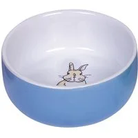 Nobby Futternapf Nager Keramik Napf brown Rabbit blau/weiß