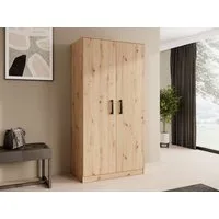 Beautysofa Kleiderschrank TREND 2-türig mit Selbsteinzug, Kleiderstange und 5 Einlegeböden (verschiedene Farben, mit oder ohne Schubladen)