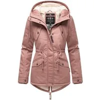 Marikoo Winterjacke Manolya stylischer Kurzmantel mit weichem Teddyfell-Futter