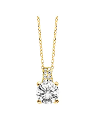 Julie Julsen Anhänger mit Kette 925 Silber vergoldet Zirkonia weiß