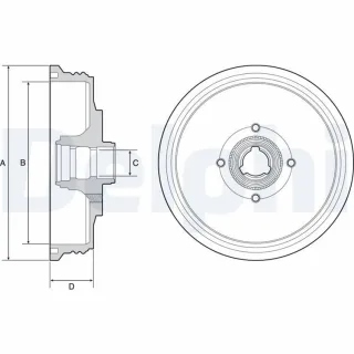 Delphi BREMSTROMMEL Seat Inca VW Caddy BF510