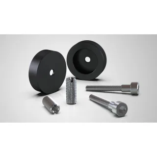 1 Paar Highsider Lenkeradapter für diverse Kawasaki Originallenker, Aluminium, schwarz M8 auf M5
